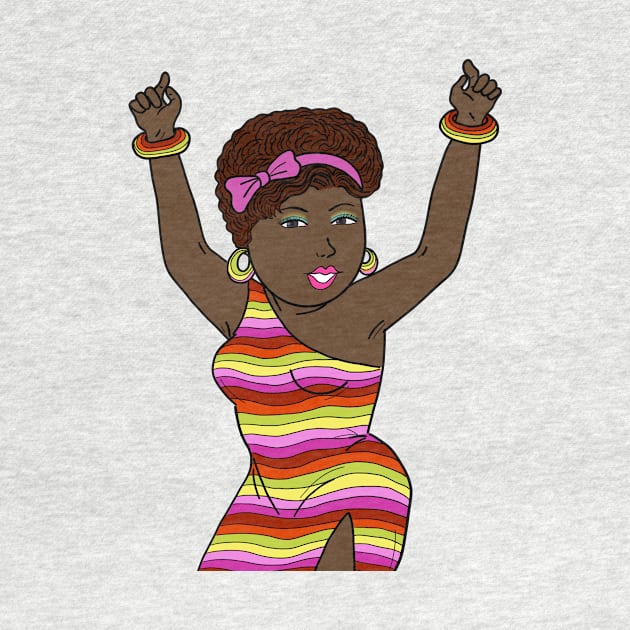 African American black woman disco funky dancing. by Nalidsa